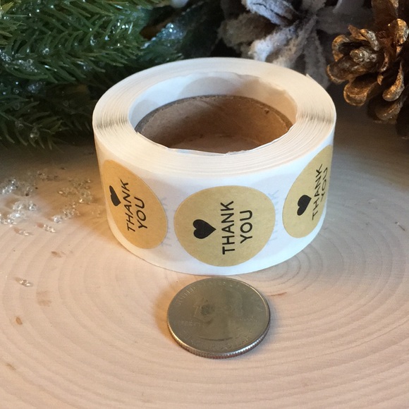 Thank You Stickers 1 Roll 500 Stickers - Picture 3 of 4